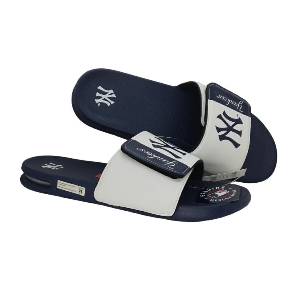 Yankees MLB Mens NEW w/TAGS Blue & White Slip-on Sandals - sz. XL